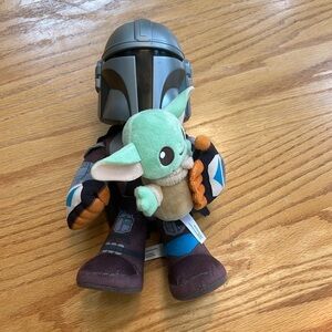 Star Wars Mandalorian Soft Doll, Smaller Detachable Grogu Baby Yoda Clan Of Two